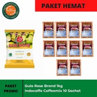PAKET SEMBAKO Gula Rose Brand 1kg Kopi Indocafe Coffeemix 1 Renceng