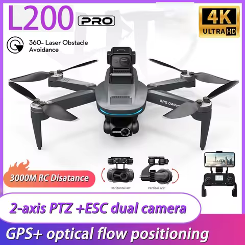 New L200 PRO MAX 4K Professional Drone Dual Camera Obstacle Avoidance Flyer 2 Axis Gimbal Brushless 