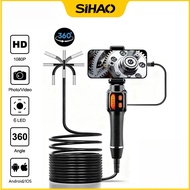 SIHAO 360° Rotation Endoscope Camera 6mm Lens HD Articulated Inspection Borescope Camera IP67 for Au
