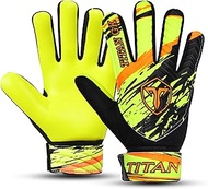 TITAN GK Soccer Goalie Gloves - Football Goalkeeper Gloves Kids, Boys, Children, Youth with 4mm Late
