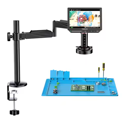 TOMLOV 4K Digital Microscope Autofocus 2000X 8" TM4K-AF Flex Arm HDMI Electronics Soldering Microsco
