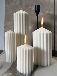 Diy條紋錐形矽膠蠟燭模具,家居裝飾石膏/環氧樹脂/矽膠膠模