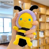 Warmwing Bee Plush Keychain Cartoon Little Bee Shape Bee Doll Bag Pendant Cute Creative Plush Animal Bee Keyring SG
