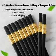 10 Pairs Alloy Chopstick/ Chopstick Set/ Chopstick/ Wooden Chopstick Chopstick/chopstick kayu/ 筷子/ 合
