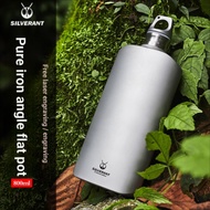 Silver Ant Flat Narrow Mouth Pure Titanium Water Bottle Water Cup Outdoor Single Layer 800ML Titaniu