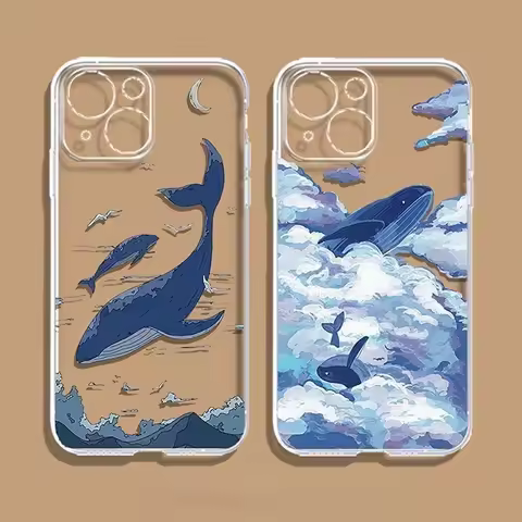 Ocean Animals Whale Transparent Case For OPPO Reno 15 4 13 12 11 10 Pro Plus 15F 14F 13F 11F 12F A79