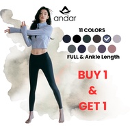 [ANDAR] 1+1 Buy 1 Get 1 New Air Expert Leggings 2 Lengths 11 Colors 5 Sizes Activewear Yoga Pilates 