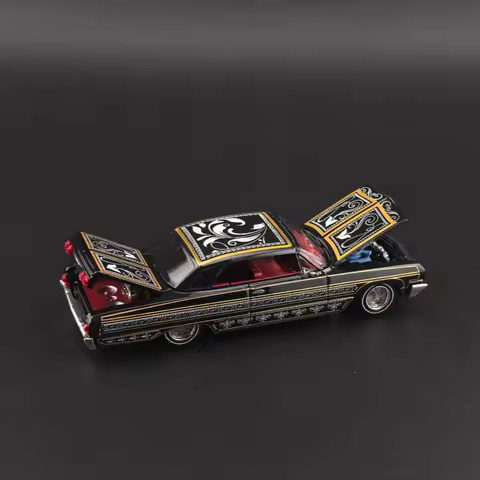 FW 1/64 American West Coast Style Impala Black Skull Alloy Model