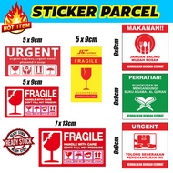 30pcs FRAGILE STICKER / FOOD STICKER / QURAN STICKER/ URGENT STICKER for Parcel saiz 5x9cm / 9x9cm