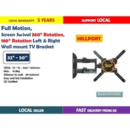 TV Bracket full motion wall mount for 32"- 55" Swivel 360° Rotation , Left & Right 180° Rotation wit
