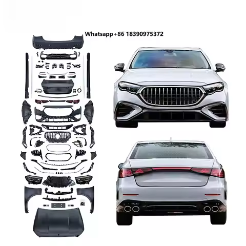 For 09-16 E Class W212 Upgrade 25 W214 E53 A-MG Bodykit Front Rear Bumper Hood Fender Headlight Tail