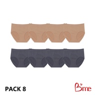 Bme กางเกงในเอวกลาง รุ่น ME7A99 (แพ็ก8ตัว)(คละสี -สีโอวันติน 4 ตัว สีเทา 4ตัว)