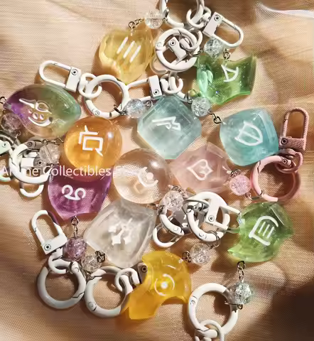 ‌Anime Final Fantasy XIV FF14 Machinist Blue Mage Astrologian Crystal Pendant Keychain Schoolbag Kna