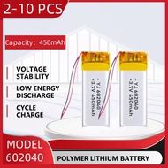 3.7V 450mAh Polymer Lithium LiPo Rechargeable Battery 602040 For Bluetooth headset, beauty instrumen