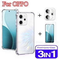 3in1 Shockprooof Airbag Case Screen Protectors Tempered Glass For OPPO Reno14 Reno 14 Pro 14F 5G Tra