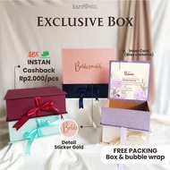 [3 HARI JADI] CUSTOM KILAT HARD BOX HARDBOX KOTAK KADO WARNA PITA BRIDESMAID BIRTHDAY SESERAHAN CREA