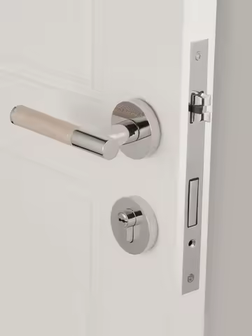 Dooroom Brass New Gray Lychee Skin Door Lock Set Modern Style Interior Bedroom Bathroom Door Dummy H