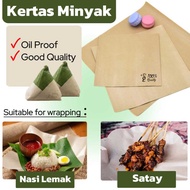 [PACKINGKU] 100pcs±  Kertas Minyak/Kertas Bungkus Nasi-Hakwer Paper