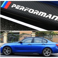 2pcs Carbon Fiber Viny M Performance Side Skirt Sill Stripe Body Decals Sticker For BMW E90 E92 E93 