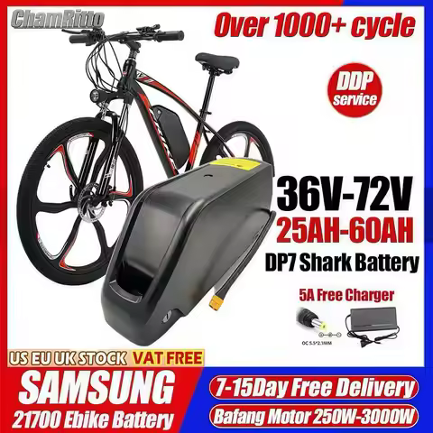 48V Electric bike cham-rider 50ah Battery Hailong Polly 36v 52v 60v 72V 25ah 30ah 40ah 60AH eBike Fa