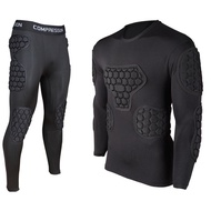 Professional Rugby Football Soccer Goalkeeper Jerseys Armor Uniform Thicken EVA Sponge Elbow Knee Padded Shirts Pants Protector