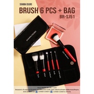 SIVANNA COLORS BRUSH 6 PCS+BAG BR-SJ51 กระเป๋าหนังแก้วสีดำ**ของแท้ พร้อมส่ง