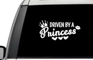Driven by A Princess Love Heart Crown Lips Dachshund Selflove Motivational Quote Window Laptop Vinyl Decal Decor Mirror Wall Bathroom Bumper Stickers for Car 5.5” Inch
