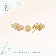 [Kedai Emas Gemilang] 100313 {YS} Vintage Diamond Gold Screw Earrings (1.6Cm)(4.41G) [800 Gold]