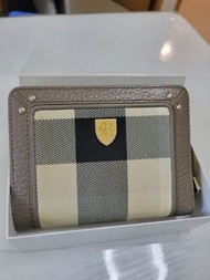 8成新 burberry blue label crestbridge  啡色 銀包 wallet