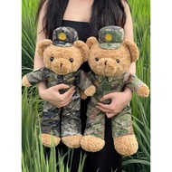 Oversized Camouflage Bear Plush Toy Doll Soldier Brother Doll Liberation Army Hug Bear Army Love Gif