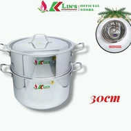 KLINS HIGH QUALITY Stainless Steel Pot Set 30CM (FREE 1 ROUND Stainless Steel Pot 20CM)