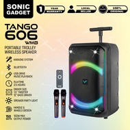 Vinnfier Tango 606 WMB Pembesar Suara 12" Bass Bluetooth Karaoke Speaker LED Party Lights AUX, USB, 