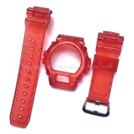 MERAH BEZEL STRAP BNB CASIO GSHOCK G SHOCK DW 6900 DW 6600 DW 8030 DW 8040 JELLY CLEAR RED