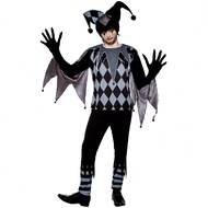 Halloween Men And Women Couple Costume Clown Suit Cosplay Black And White Broken Soul Clown Performa