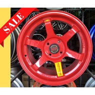 [Ready Stock] Sport Rim Car 8x15 TE37 STJM1853 100mm Wheel 1set Red