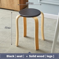 XUXU Solid Wood Stool Modern Simple Rubber Wooden Chair Storage Stack Round Chair Kayu kerusi bangku