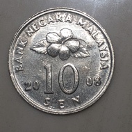 Uang koin 10 sen Malaysia th 2008
