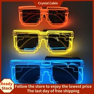 CRYSTAL CABIN พลาสติกทำจากพลาสติก แว่นตาเรืองแสงโมเสก ไร้สายแบบไร้สาย สนุกกับการ แว่นกันแดดเรืองแสง 