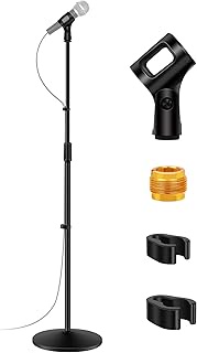 InnoGear Mic Stand, Microphone Stand Floor Detachable Boom Mic Arm Stands with Weighted Round Base, 