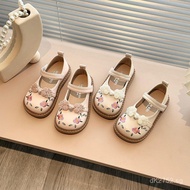 Single Shoes National Style Flower Princess Shoes Leather Shoes Embroidered Children2025New Dropship