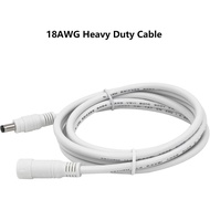 DC Power Extension Cable 12ft - Heavy Duty 18AWG DC Barrel Plug Extension Cord, DC Power Male to Fem