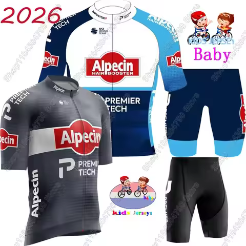 Kids Alpecin Premier-Tech 2026 Team Cycling Jersey Boys Girls Cycling Child Clothing Bike Shirts Sui