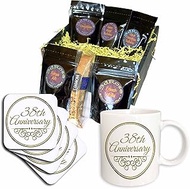 3dRose cgb_154480_1 38th Anniversary Gold Text for Celebrating Wedding anniversaries-38 Years Marrie