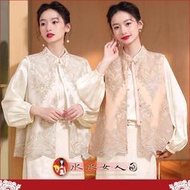 ～驚豔國風系列。優雅中國風美穿在身～雅香(兩色)。復古改良式時尚宮廷蕾絲盤繡旗袍女唐裝馬甲背心上衣日常百搭
