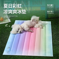 Pet Ice Pad Rainbow Gradient Ice Pad Dog Cool Mat Sleeping Pad Kennel Cool Pad Summer Ice Pad Cat Li