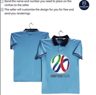 Free custom name&number 2026 World "World Cup Trophy/Sky Blue" Business Casual Polo Football Sports 