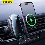 ที่ชาร์จไร้สายคุณภาพสูง Baseus การจัดตำแหน่งอัตโนมัติที่วางโทรศัพท์ในรถไร้สายที่วางโทรศัพท์ Xiaomi เครื่องชาร์จสำหรับซัมซุงที่ยึดโทรศัพท์ในรถที่ยึดช่องแอร์ XingGe
