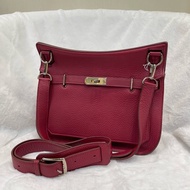 （領卷立減！）Hermes Jypsiere 28 TC皮 紅色銀扣吉卜賽 XA515