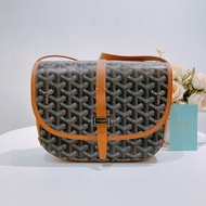 TW4487 Goyard 戈雅 銀扣肩背袋啡色/黑色Belvedere PM Shoulder Bag Canvas Brown