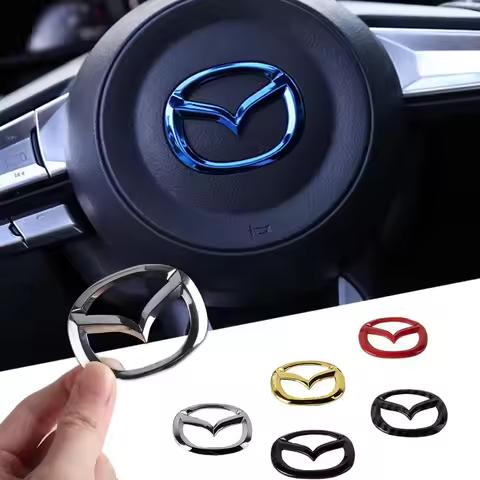 1pcs ABS Car Steering Wheel Center Sticker Auto Emblem Decal For Mazda 2 3 4 5 6 7 CX-7 CX3 Cx5 RX8 
